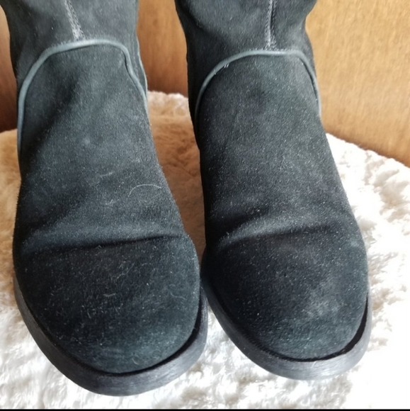 Ugg Gracen Suede Leather Black Riding Boots 8 - Picture 5 of 13